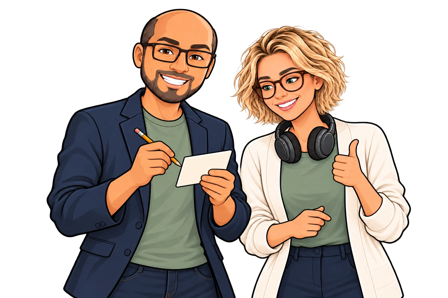 Comic-Tutoren Mathias und Eve