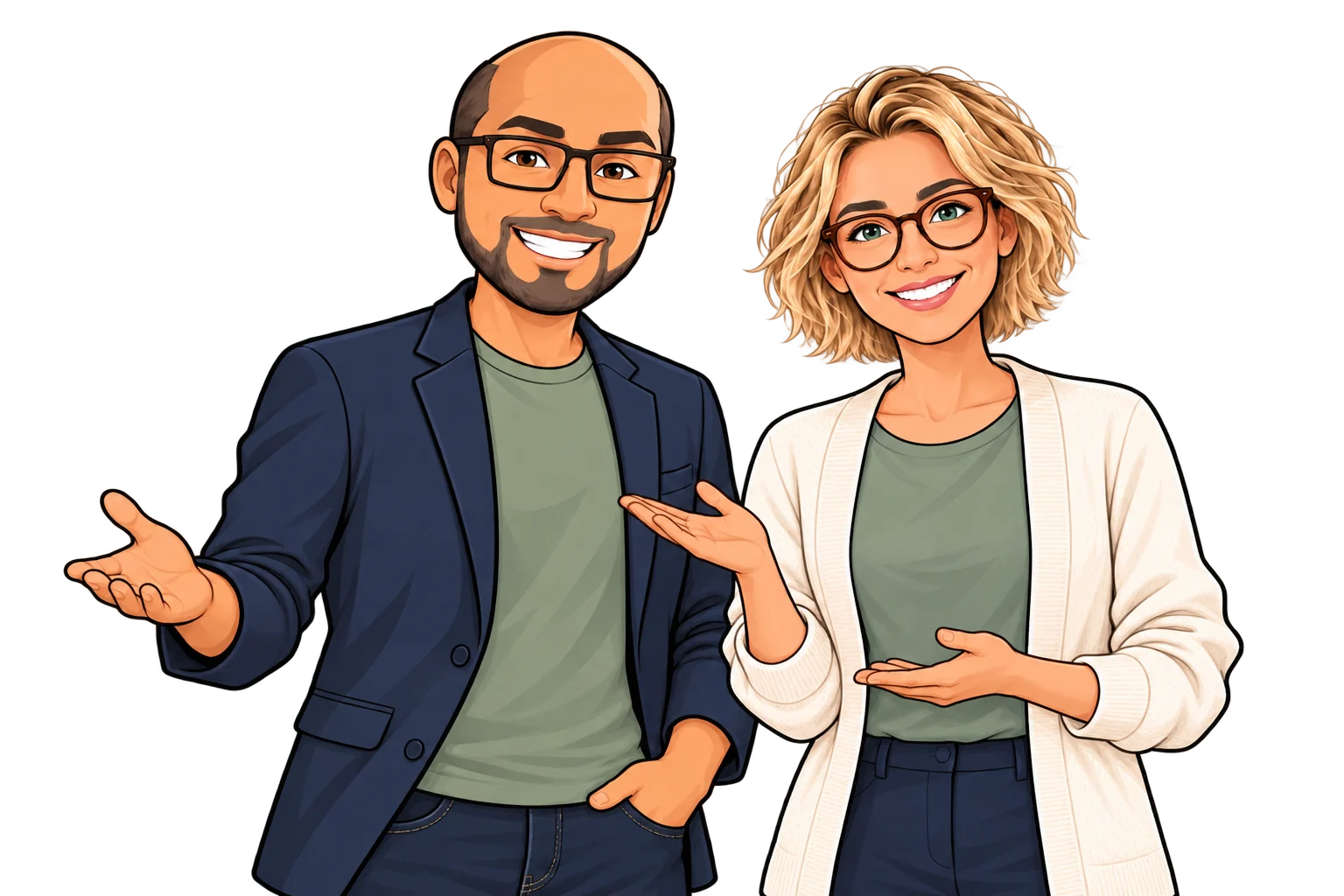 Comic-Tutoren Mathias und Eve